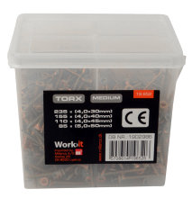 Spånpladeskruer elz i boks medium - 585 stk. 